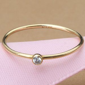 NEW 14K Gold Filled CZ Minimalist Stacking Ring, Everyday Jewelry Christmas Gift